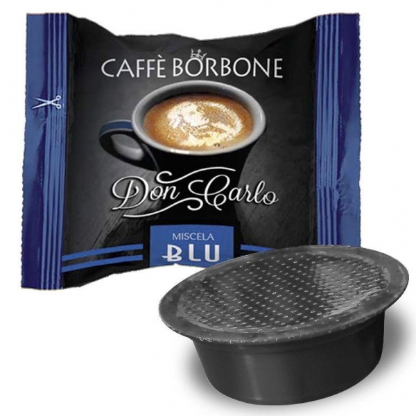 100 Capsule DON CARLO caffè Borbone miscela BLU (cialde compatibili Lavazza A Modo Mio)  - Img 1