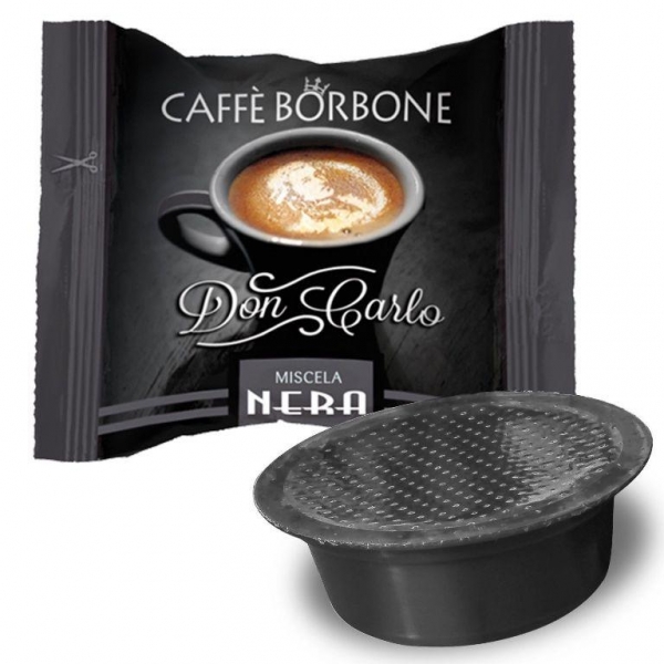100 Capsule DON CARLO caffè Borbone miscela NERA (cialde compatibili Lavazza A Modo Mio)  - Img 1