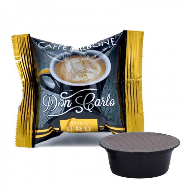 100 Capsule DON CARLO caffè Borbone miscela ORO (cialde compatibili Lavazza A Modo Mio)  - Img 1