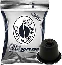 100 Capsule RESPRESSO caffè Borbone miscela NERA (cialde compatibili NESPRESSO)  - Img 1